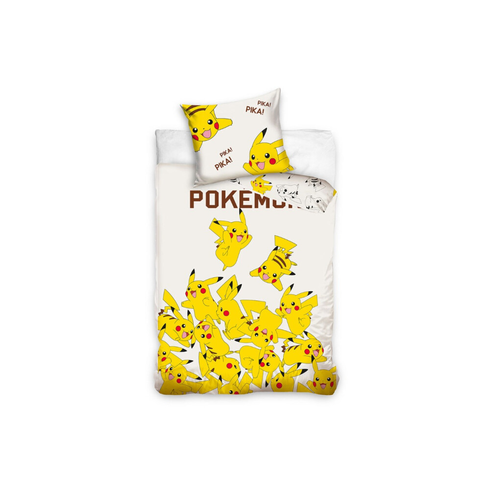 Pokemon Pikachu Pika! Single Duvet Cover and Pillowcase Set - European Size