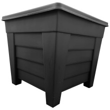 2 x Black Grosvenor Square 33cm Flower Plant Pot For Garden