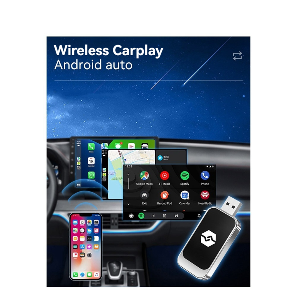 Usb 2-In-1 Wireless Carplay Android Auto Adapter Wireless Car Adapter 4851765086817