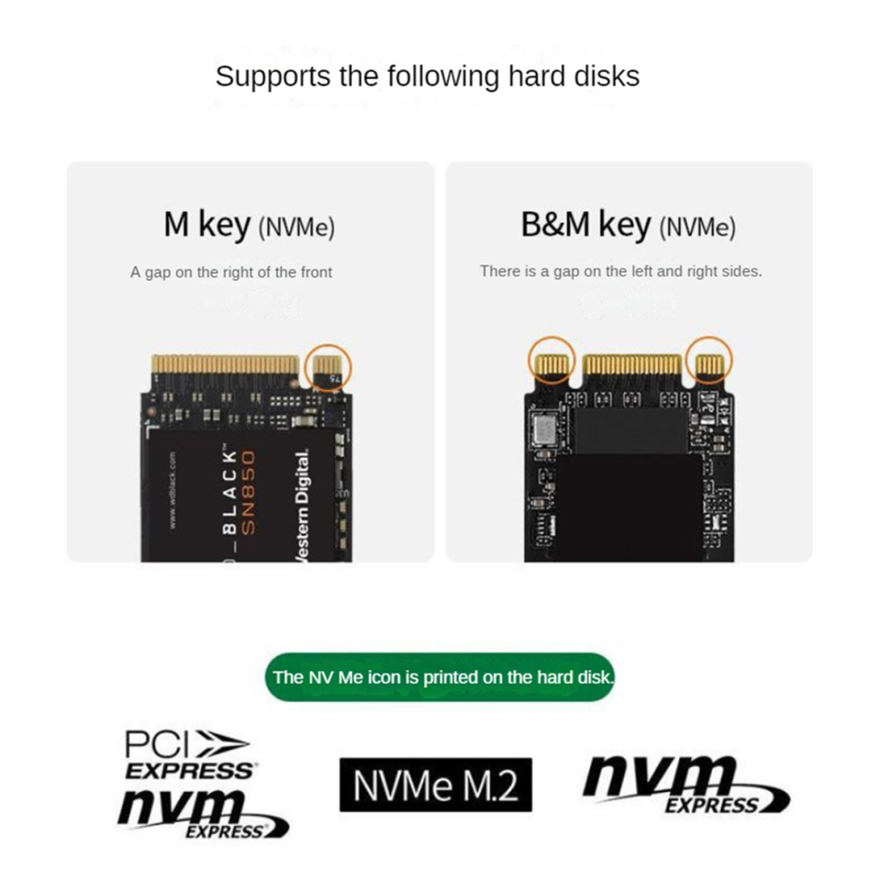 Magnetic M.2 2230 Nvme Ssd Enclosure 10Gbps Usb-C 3.1 To Nvme Pci-E 4851765089191