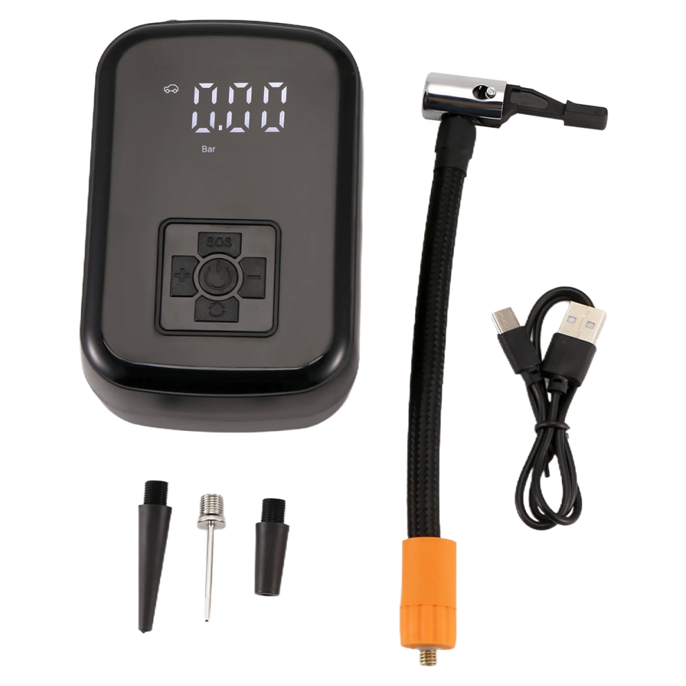 Pompe à air portable pour voiture, gonfleur de pneus avec affichage numérique et chargement USB