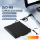 2 σε 1 USB3.0 C Λεπτό εξωτερικό DVD RW CD Writer Drive Burner Reader 4