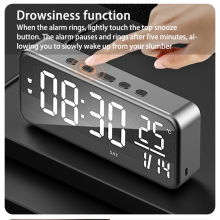 Dark Grey Smart Sound Alarm ClockWall Mounted Desk Clock