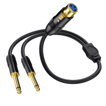 XLR Female To Dual 1/4 inch Y Splitter Cable B
