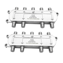 2 stuks satelliet 8-weg coaxiale kabelsplitter 5-2400 MHz F-type stekker