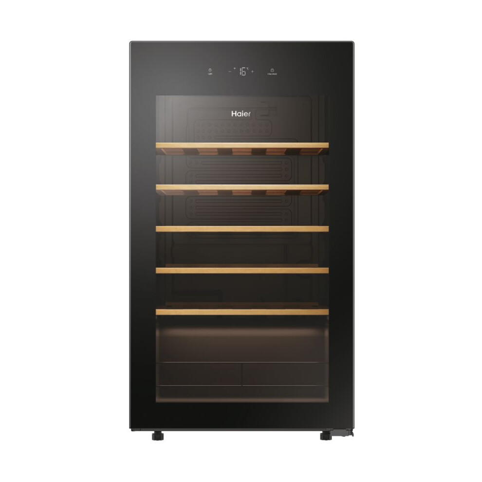 Haier Wine Bank 50 Serie 3 HWS34GGH1K Compressor wine cooler Freestanding Black 21 bottle(s)