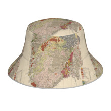 (Vintage Geological Map Of Norway (1878)_8795) Bucket Hat Reversible Reflective for Men Women - UV50+ Sun Protection Double-Sided Fishing Hat with 360 Safety Strips Summer Outdoor