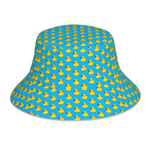 (Rubber Duck_5042) Bucket Hat Reversible Reflective for Men Women - UV50+ Sun Protection Double-Sided Fishing Hat with 360 Safety Strips Summer Outdoor