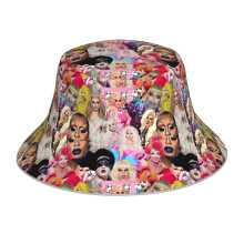 (Rupaul Drag Race Collage_11187) Bucket Hat Reversible Reflective for Men Women - UV50+ Sun Protection Double-Sided Fishing Hat with 360 Safety Strips Summer Outdoor
