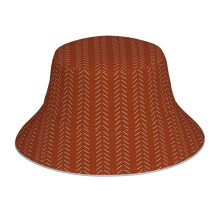 (Rust Terracotta Mudcloth Pattern, Tribal Art, African Art_13095) Bucket Hat Reversible Reflective for Men Women - UV50+ Sun Protection Double-Sided Fishing Hat with 360 Safety Strips Summer Outdoor