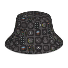 (Pilot Flight Instruments_22491) Bucket Hat Reversible Reflective for Men Women - UV50+ Sun Protection Double-Sided Fishing Hat with 360 Safety Strips Summer Outdoor