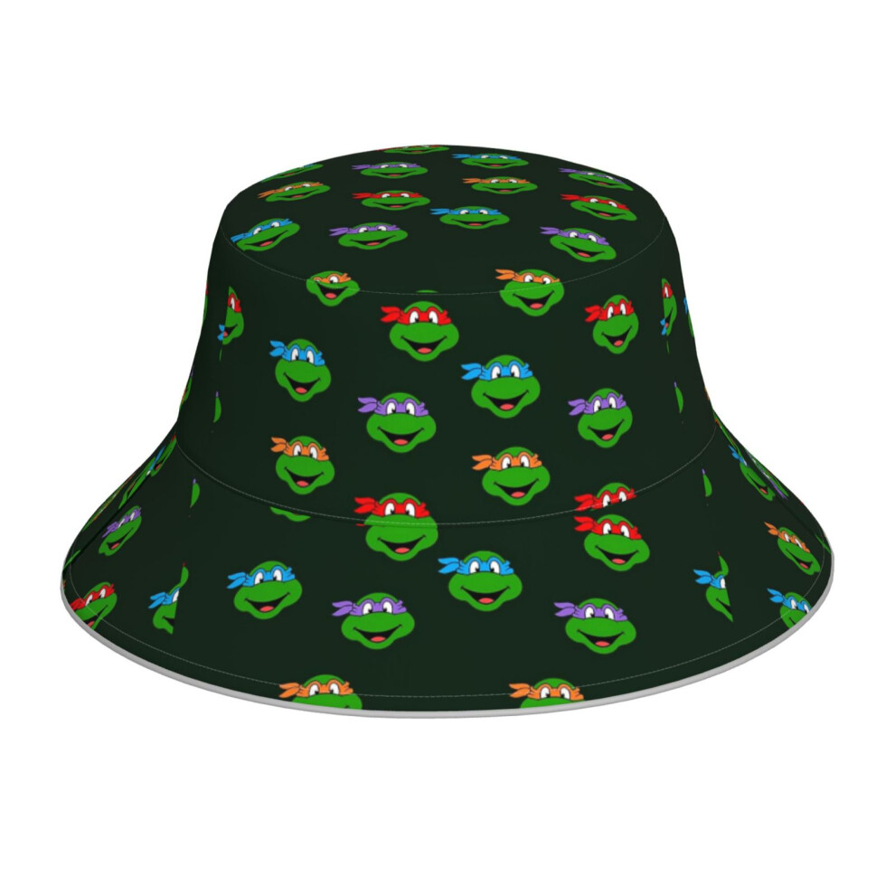(Ninja Turtles_10028) Bucket Hat Reversible Reflective for Men Women - UV50+ Sun Protection Double-Sided Fishing Hat with 360 Safety Strips Summer Outdoor