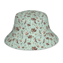 (Otters In Blue_9043) Bucket Hat Reversible Reflective for Men Women - UV50+ Sun Protection Double-Sided Fishing Hat with 360 Safety Strips Summer Outdoor