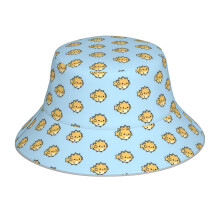 (Pufferfish_5674) Bucket Hat Reversible Reflective for Men Women - UV50+ Sun Protection Double-Sided Fishing Hat with 360 Safety Strips Summer Outdoor