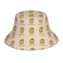 (Pugtato_7917) Bucket Hat Reversible Reflective for Men Women - UV50+ Sun Protection Double-Sided Fishing Hat with 360 Safety Strips Summer Outdoor