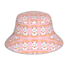 (Puppycat _4583) Bucket Hat Reversible Reflective for Men Women - UV50+ Sun Protection Double-Sided Fishing Hat with 360 Safety Strips Summer Outdoor