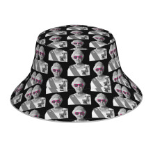 (Queen Elizabeth Funny Pink Summer Glasses_5198) Bucket Hat Reversible Reflective for Men Women - UV50+ Sun Protection Double-Sided Fishing Hat with 360 Safety Strips Summer Outdoor