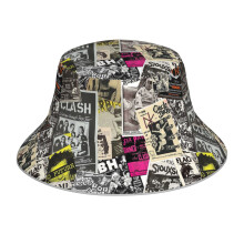 (Punk Flyers Collage_9293) Bucket Hat Reversible Reflective for Men Women - UV50+ Sun Protection Double-Sided Fishing Hat with 360 Safety Strips Summer Outdoor