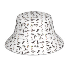 (Puffin Party_7273) Bucket Hat Reversible Reflective for Men Women - UV50+ Sun Protection Double-Sided Fishing Hat with 360 Safety Strips Summer Outdoor