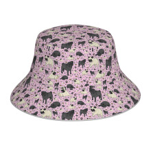 (Pugs In Pink_2356) Bucket Hat Reversible Reflective for Men Women - UV50+ Sun Protection Double-Sided Fishing Hat with 360 Safety Strips Summer Outdoor
