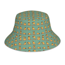 (Pug Yoga_4599) Bucket Hat Reversible Reflective for Men Women - UV50+ Sun Protection Double-Sided Fishing Hat with 360 Safety Strips Summer Outdoor