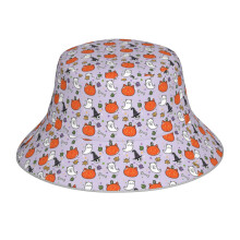 (Pumpkin Kitty_3649) Bucket Hat Reversible Reflective for Men Women - UV50+ Sun Protection Double-Sided Fishing Hat with 360 Safety Strips Summer Outdoor