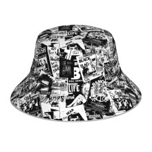 (Punk Flyers Collage_11576) Bucket Hat Reversible Reflective for Men Women - UV50+ Sun Protection Double-Sided Fishing Hat with 360 Safety Strips Summer Outdoor