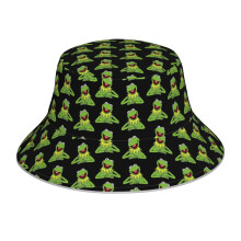 (Kermit The Frog Pattern_4763) Bucket Hat Reversible Reflective for Men Women - UV50+ Sun Protection Double-Sided Fishing Hat with 360 Safety Strips Summer Outdoor