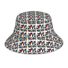 (LOVE MOSCHINO LOGO_4928) Bucket Hat Reversible Reflective for Men Women - UV50+ Sun Protection Double-Sided Fishing Hat with 360 Safety Strips Summer Outdoor