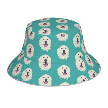 (Great Pyrenees Pattern _9783) Bucket Hat Reversible Reflective for Men Women - UV50+ Sun Protection Double-Sided Fishing Hat with 360 Safety Strips Summer Outdoor