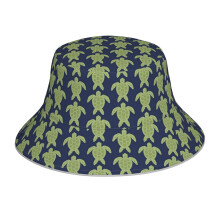 (Green Sea Turtle Design_7288) Bucket Hat Reversible Reflective for Men Women - UV50+ Sun Protection Double-Sided Fishing Hat with 360 Safety Strips Summer Outdoor