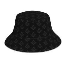 (Freemason Pattern Stealth Square Compass Masonic_3755) Bucket Hat Reversible Reflective for Men Women - UV50+ Sun Protection Double-Sided Fishing Hat with 360 Safety Strips Summer Outdoor