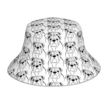 (English Bulldog (Black And White)_8939) Bucket Hat Reversible Reflective for Men Women - UV50+ Sun Protection Double-Sided Fishing Hat with 360 Safety Strips Summer Outdoor