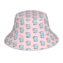 (Elephant_8507) Bucket Hat Reversible Reflective for Men Women - UV50+ Sun Protection Double-Sided Fishing Hat with 360 Safety Strips Summer Outdoor