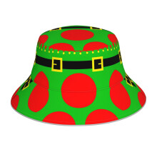 (Elf Christmas, Green_6331) Bucket Hat Reversible Reflective for Men Women - UV50+ Sun Protection Double-Sided Fishing Hat with 360 Safety Strips Summer Outdoor