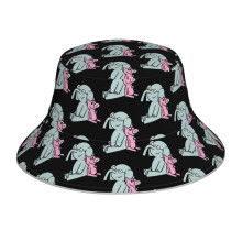 (Elephant And Piggie. Gerald And Piggie. Anime Transparent Sticker, Mo Willems_11379) Bucket Hat Reversible Reflective for Men Women - UV50+ Sun Protection Double-Sided Fishing Hat with 360 Safety Strips Summer Outdoor