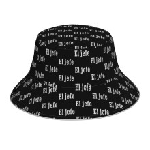 (El Jefe Is The Boss_7868) Bucket Hat Reversible Reflective for Men Women - UV50+ Sun Protection Double-Sided Fishing Hat with 360 Safety Strips Summer Outdoor