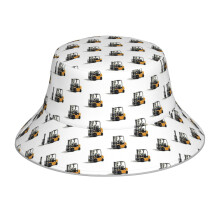 (Forklift_14176) Bucket Hat Reversible Reflective for Men Women - UV50+ Sun Protection Double-Sided Fishing Hat with 360 Safety Strips Summer Outdoor