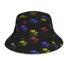 (For The Love Of Dragons_11799) Bucket Hat Reversible Reflective for Men Women - UV50+ Sun Protection Double-Sided Fishing Hat with 360 Safety Strips Summer Outdoor