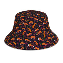 (Forest Fox_10996) Bucket Hat Reversible Reflective for Men Women - UV50+ Sun Protection Double-Sided Fishing Hat with 360 Safety Strips Summer Outdoor