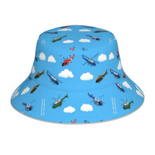 (Copter_9154) Bucket Hat Reversible Reflective for Men Women - UV50+ Sun Protection Double-Sided Fishing Hat with 360 Safety Strips Summer Outdoor