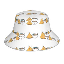 (Chai Samosa_6390) Bucket Hat Reversible Reflective for Men Women - UV50+ Sun Protection Double-Sided Fishing Hat with 360 Safety Strips Summer Outdoor