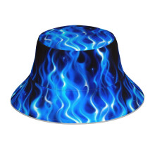 (Blue Flame_12175) Bucket Hat Reversible Reflective for Men Women - UV50+ Sun Protection Double-Sided Fishing Hat with 360 Safety Strips Summer Outdoor