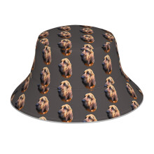 (Bloodhound Head _12068) Bucket Hat Reversible Reflective for Men Women - UV50+ Sun Protection Double-Sided Fishing Hat with 360 Safety Strips Summer Outdoor