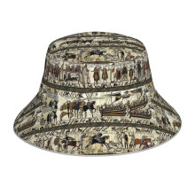 (Bayeux Tapestry_22857) Bucket Hat Reversible Reflective for Men Women - UV50+ Sun Protection Double-Sided Fishing Hat with 360 Safety Strips Summer Outdoor