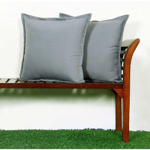 Homescapes (Grey) Plain Outdoor Cushion Set of 2 2