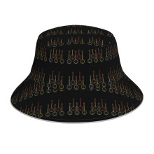 (Banjo Bluegrass Music Traditional Musician Gift_8270) Bucket Hat Reversible Reflective for Men Women - UV50+ Sun Protection Double-Sided Fishing Hat with 360 Safety Strips Summer Outdoor