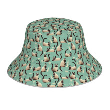 (Bad Siamese Cats Knocking Stuff Over_6459) Bucket Hat Reversible Reflective for Men Women - UV50+ Sun Protection Double-Sided Fishing Hat with 360 Safety Strips Summer Outdoor