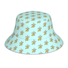 (Banana_13528) Bucket Hat Reversible Reflective for Men Women - UV50+ Sun Protection Double-Sided Fishing Hat with 360 Safety Strips Summer Outdoor