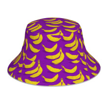 (Banana_6985) Bucket Hat Reversible Reflective for Men Women - UV50+ Sun Protection Double-Sided Fishing Hat with 360 Safety Strips Summer Outdoor